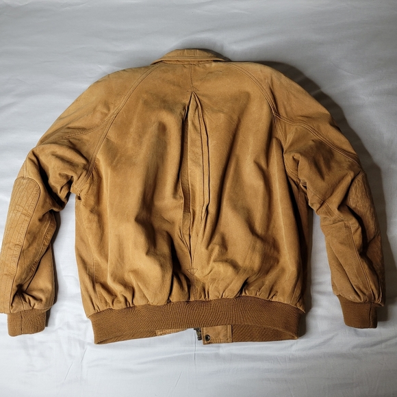 Marlboro Brown Leather Bomber Jacket Size Medium - Picture 7 of 8